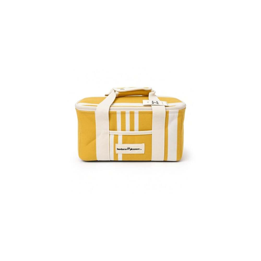 Business & Pleasure Co. The Premium Cooler Bag in Mimosa Yellow Stripe